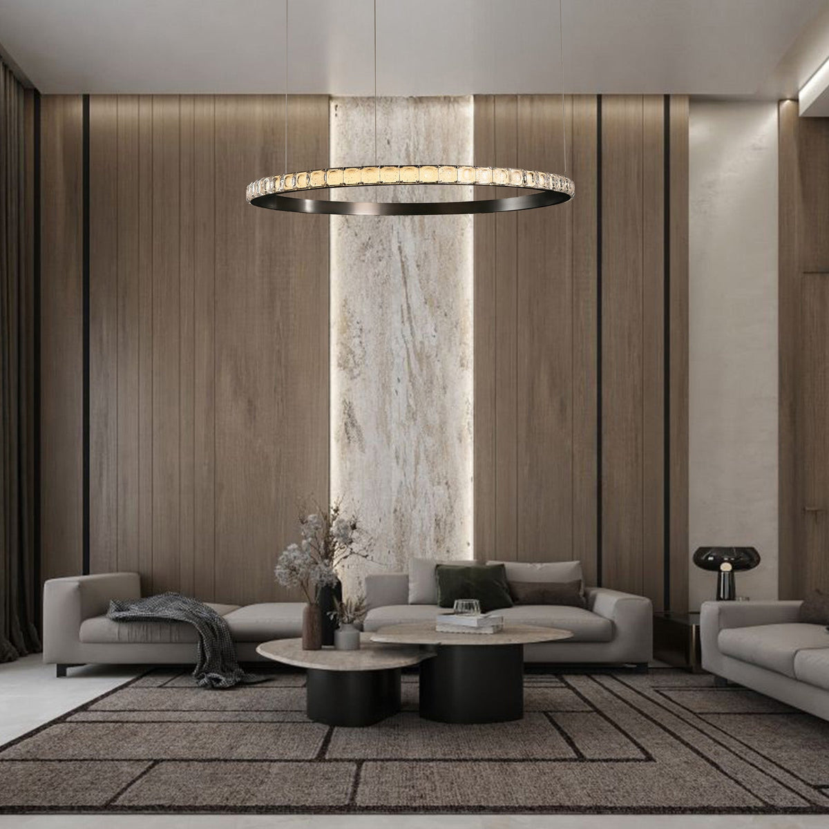 Eveen Single-Ring Crystal Chandelier