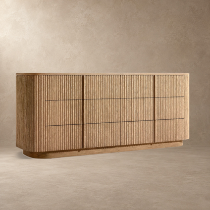 Reeded Oak Dresser with Curved Contours