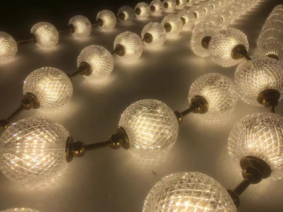 Modern Creative Acrylic Ball Necklace Chandelier for Living Room/Staircase/Foyer/Entryway
