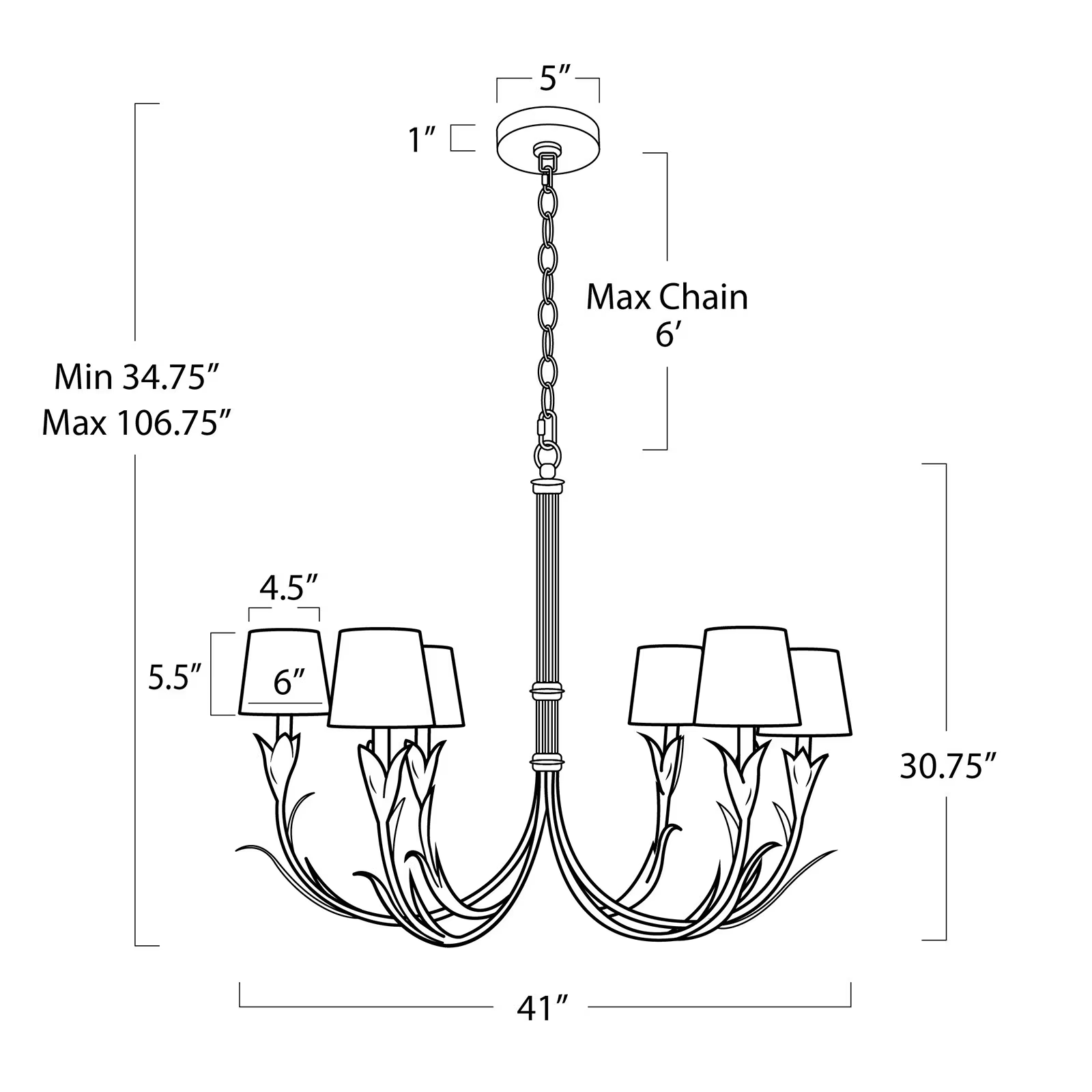 Fontara Dark Blue Reed Chandelier