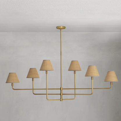 Polara Brass rattan Chandelier