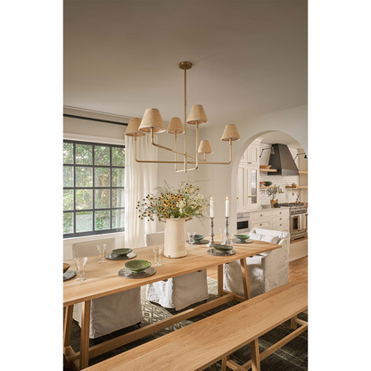 Polara Brass rattan Chandelier