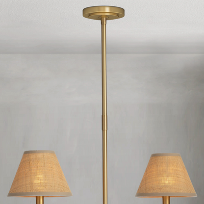 Polara Brass rattan Chandelier