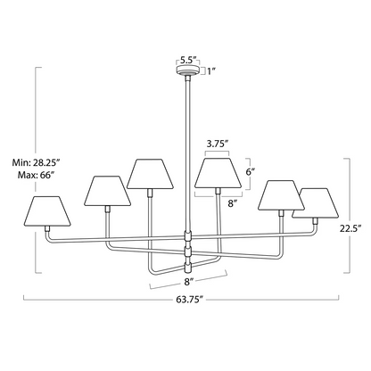 Polara Brass rattan Chandelier