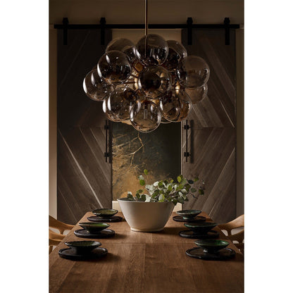 Driftelle Nickel Smoked  Glass Chandelier