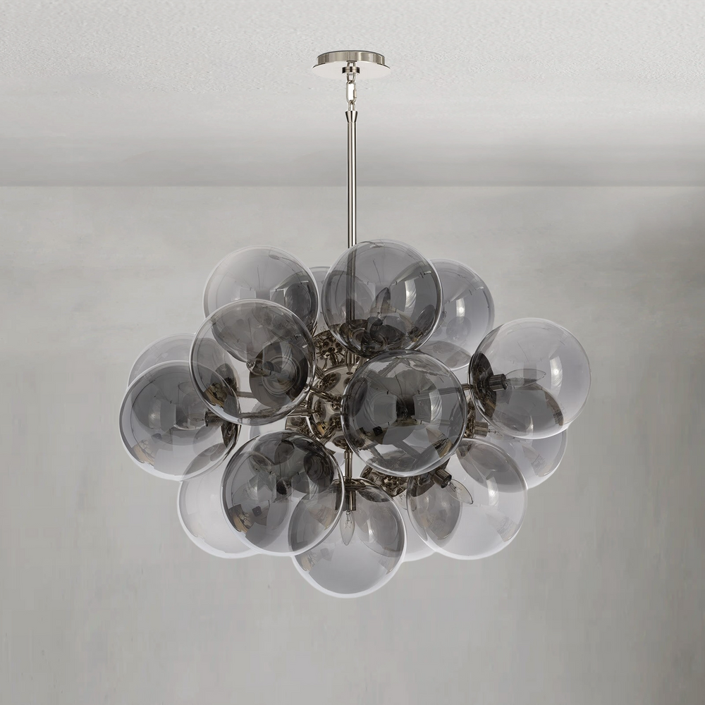 Driftelle Nickel Smoked  Glass Chandelier
