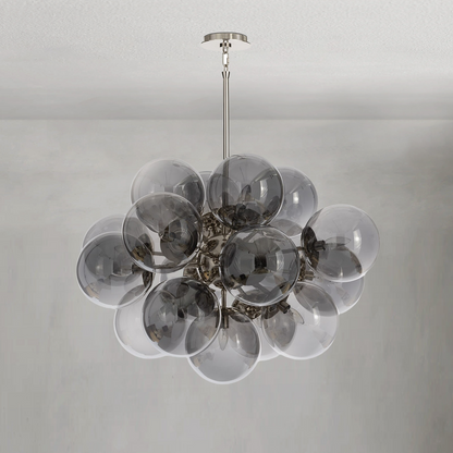 Driftelle Nickel Smoked  Glass Chandelier