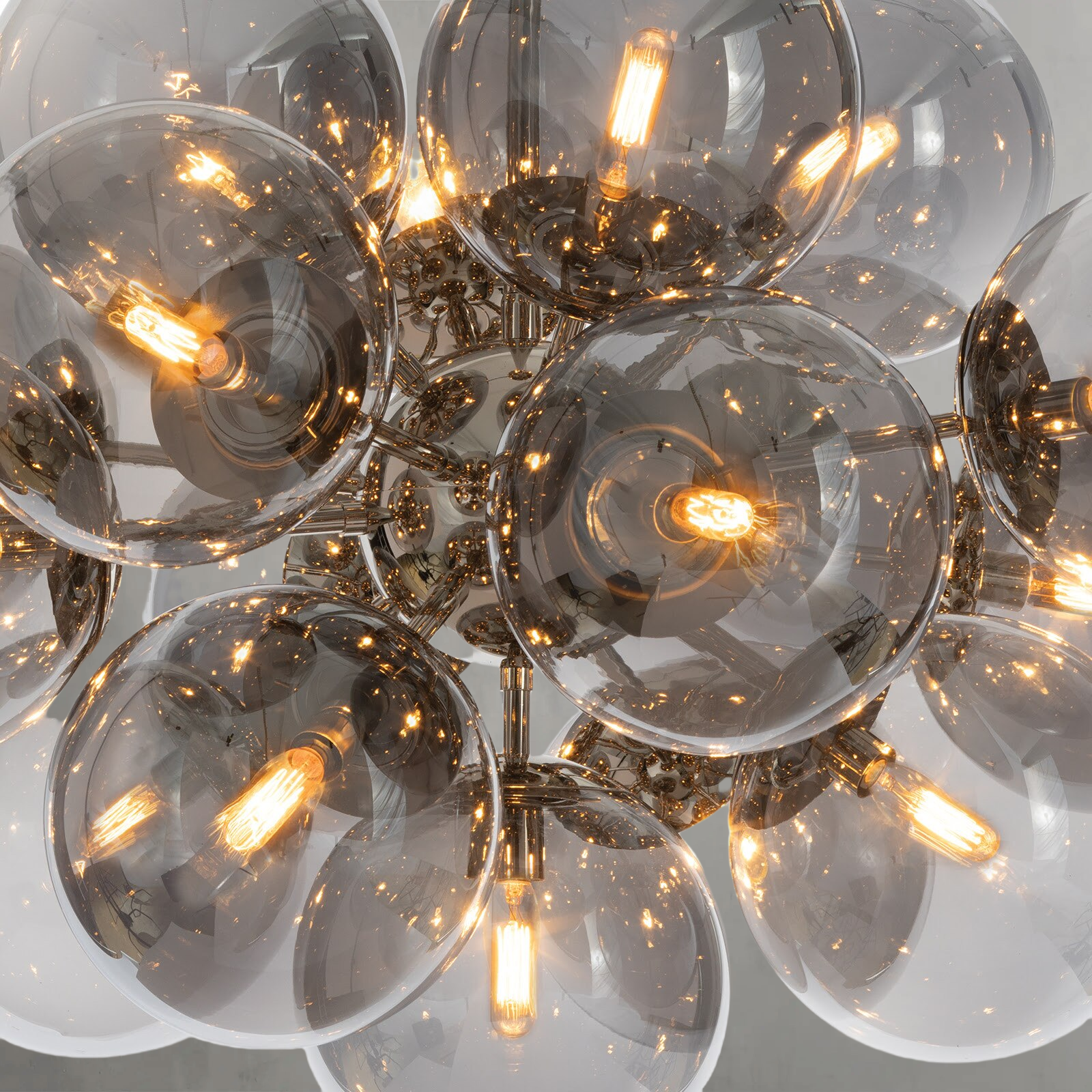 Driftelle Nickel Smoked  Glass Chandelier