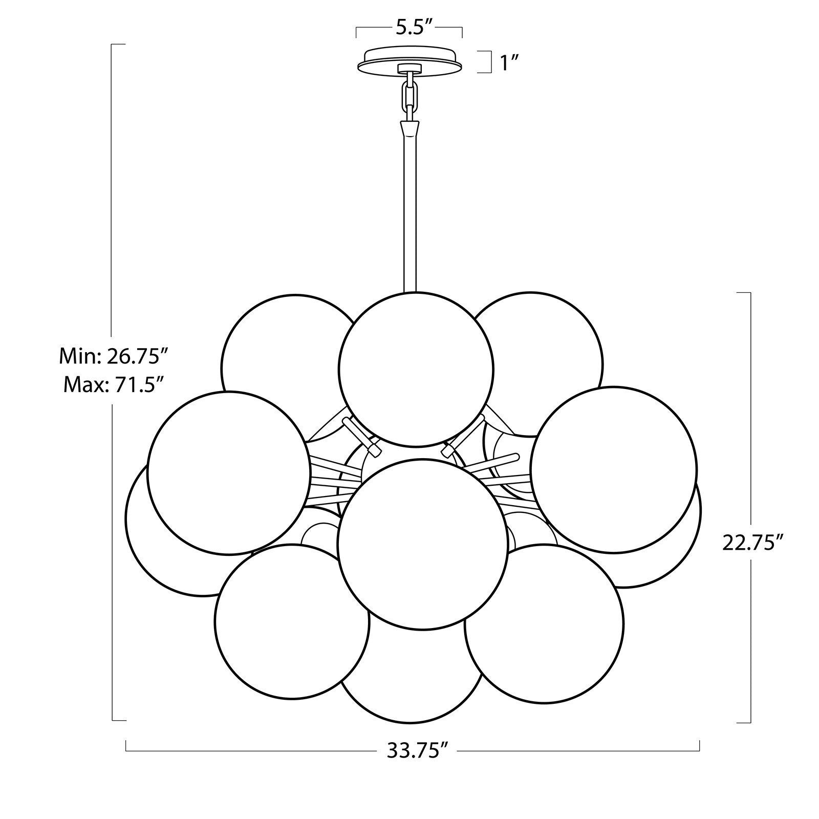 Driftelle Nickel Smoked  Glass Chandelier