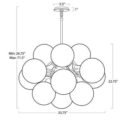 Driftelle Nickel Smoked  Glass Chandelier
