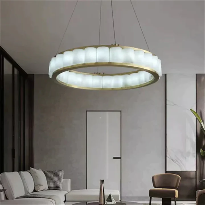 Culoud Alabaster Circle Round Pendent Light