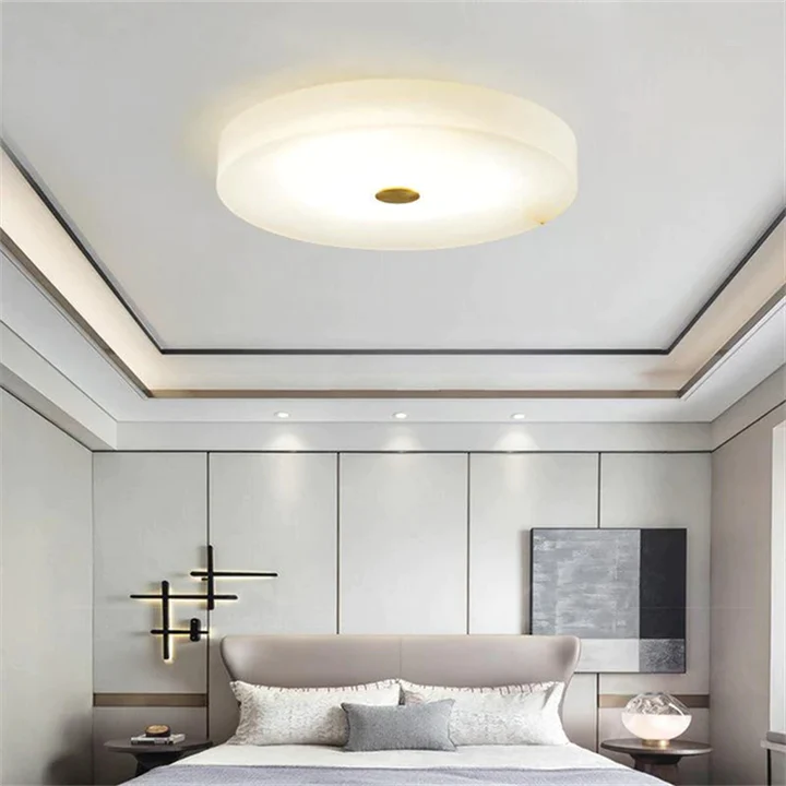 Culoud Modern Round Alabaster Flush Mounted chandelier