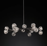 Bouble Crystal Clear Glass Round Chandelier 48"