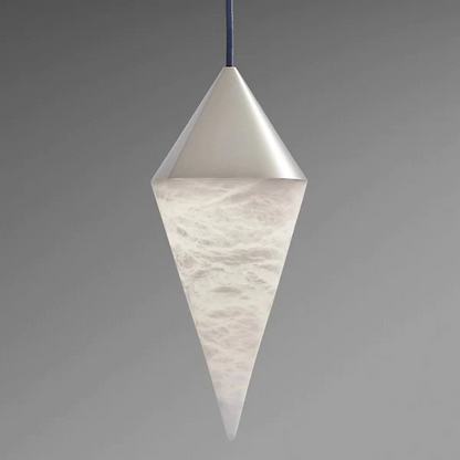Modern Alabaster Cone Pendant, Single Pendant Light