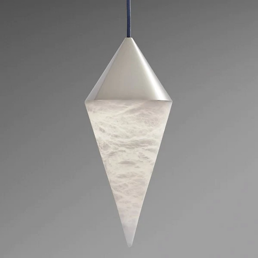 Modern Alabaster Cone Pendant, Single  Pendant Light