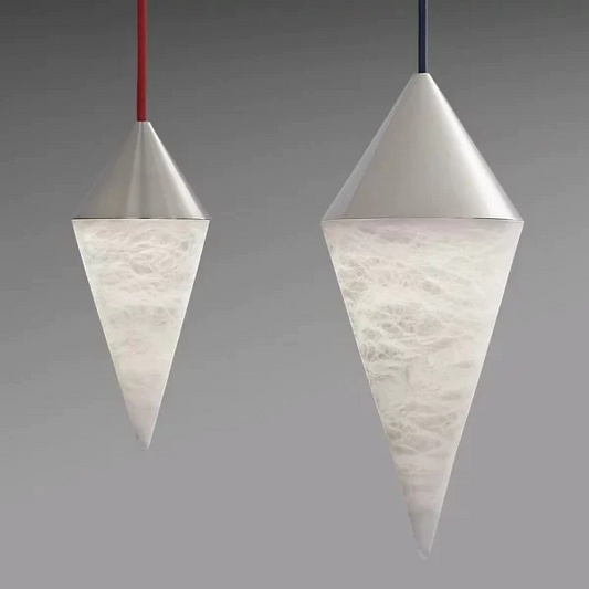 Modern Alabaster Cone Pendant, Single  Pendant Light