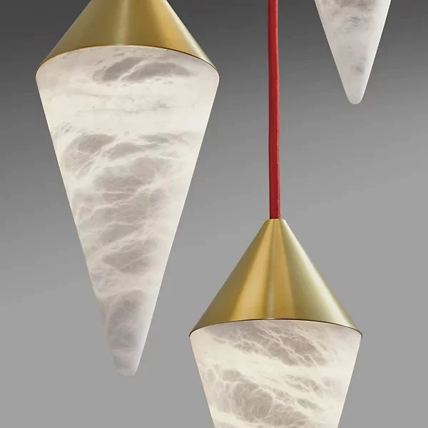 Alabaster Contemporary Alabaster Cone Chandelier