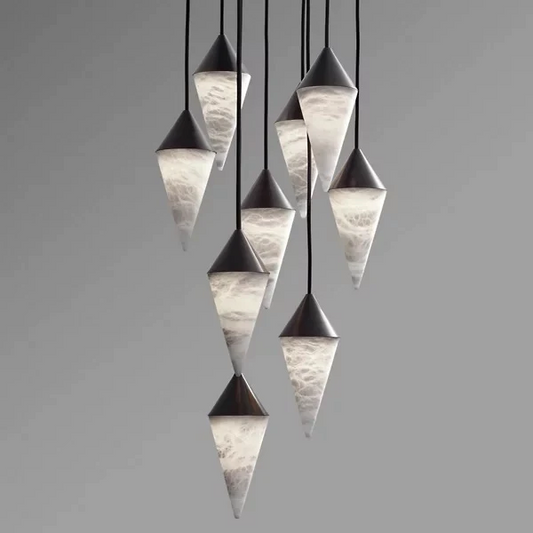 Alabaster Contemporary Alabaster Cone Chandelier