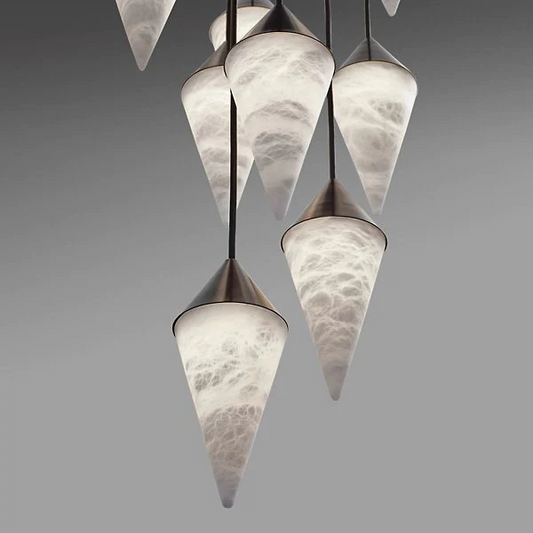 Alabaster Contemporary Alabaster Cone Chandelier