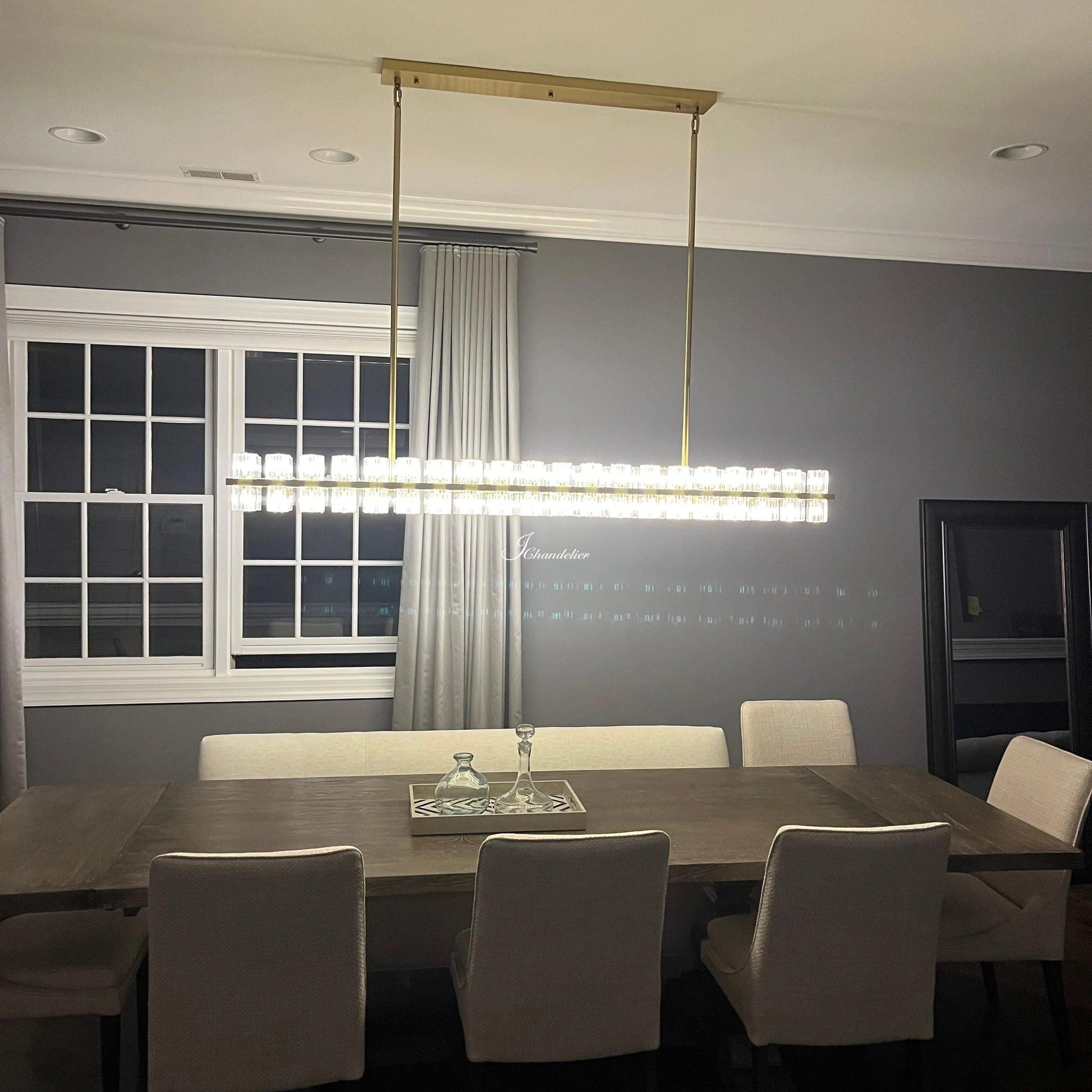 Auraline Crystal Rectangular Chandelier 54"