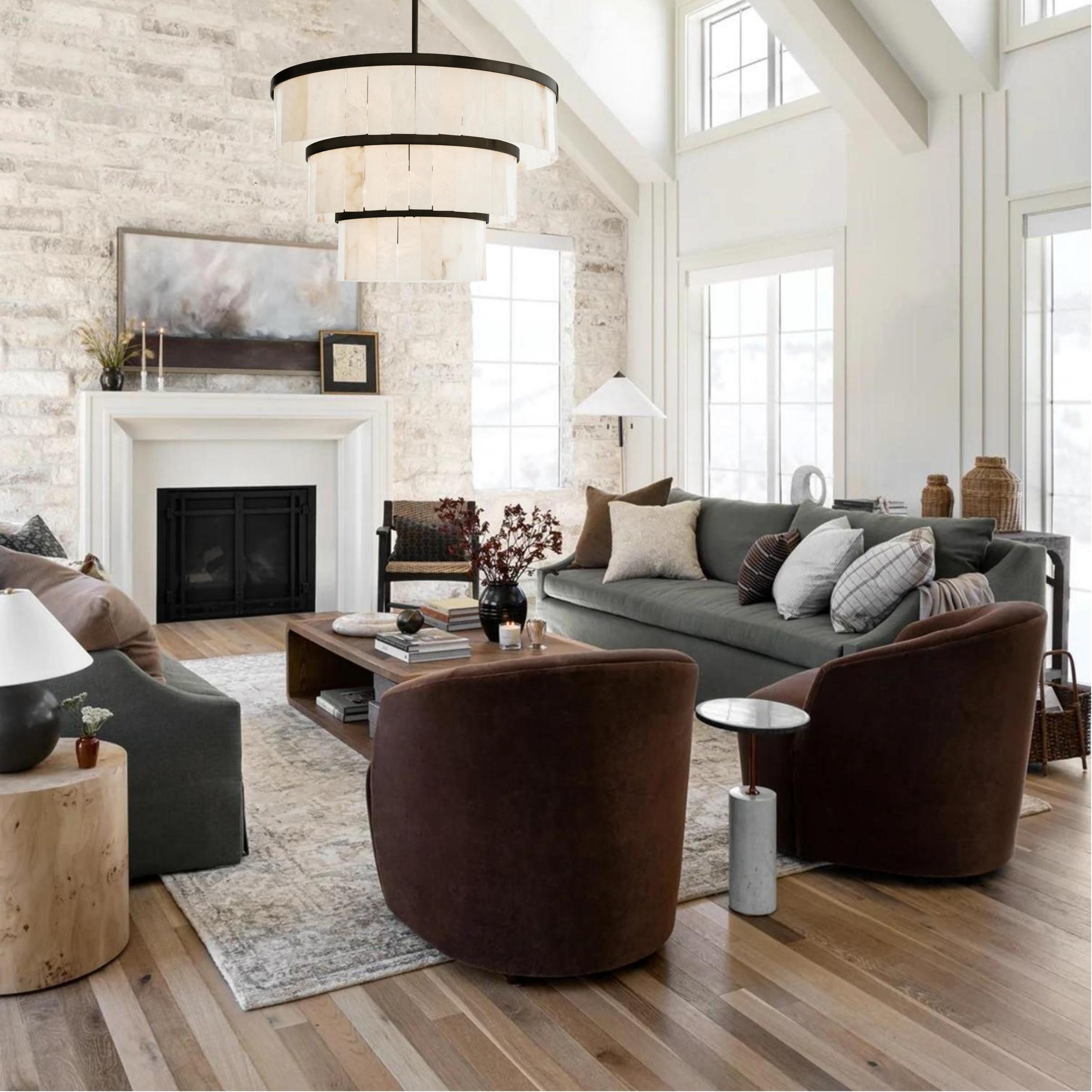 Windham Alabaster 3 Tier Chandelier