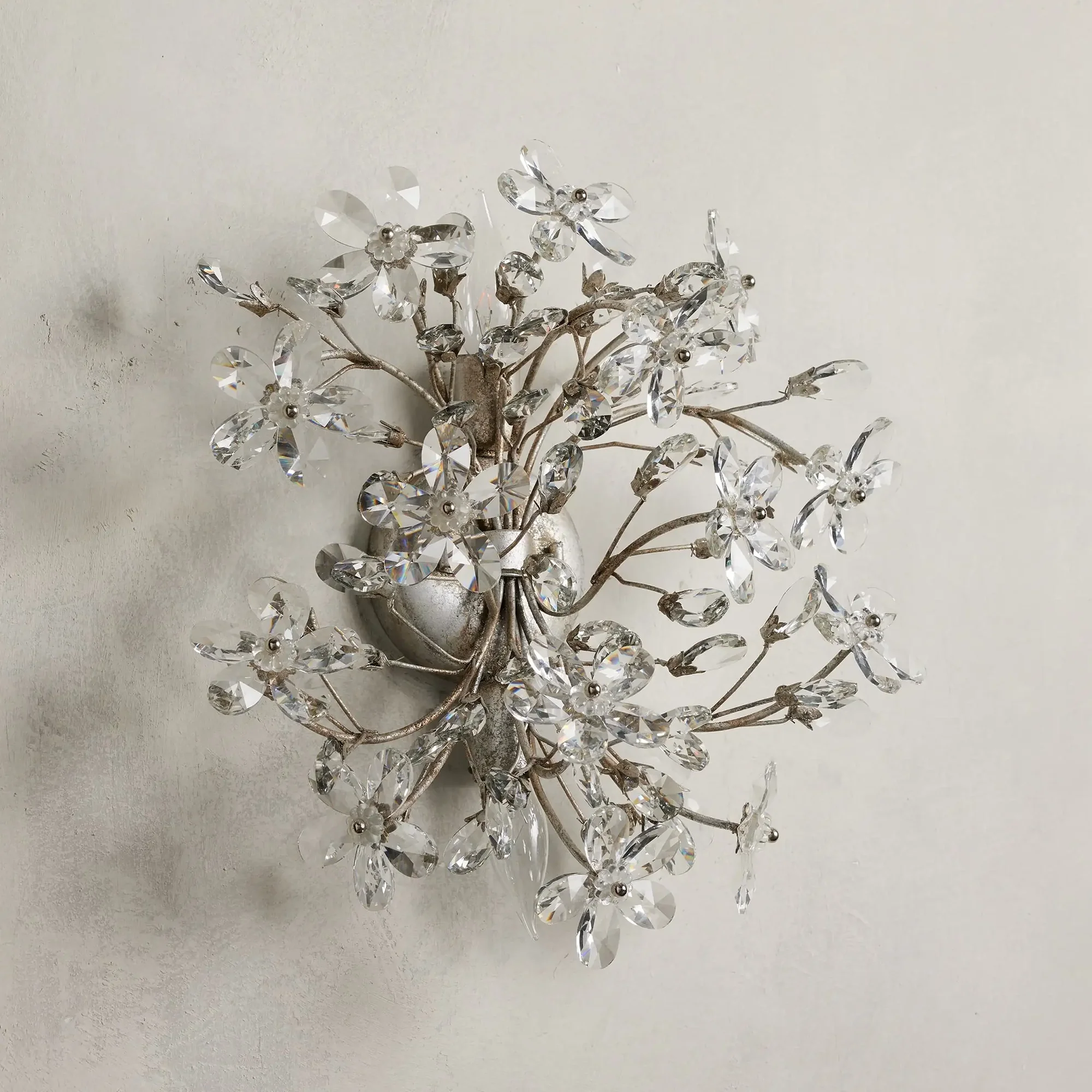 Fiore Crystal Flowers Wall Sconce 2-Light