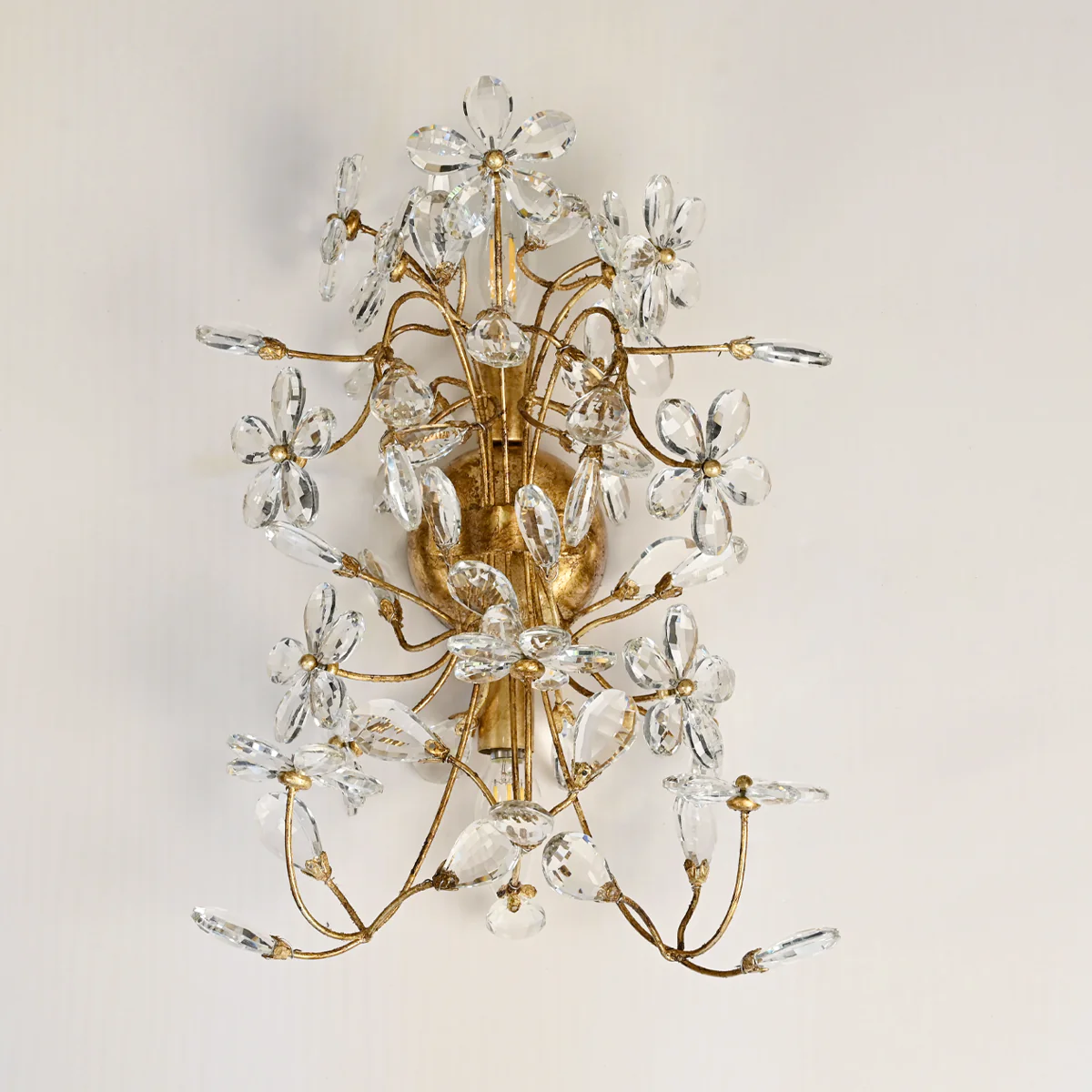 Fiore Crystal Flowers Wall Sconce 2-Light