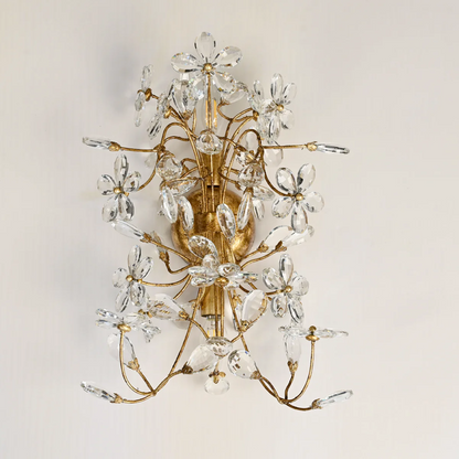 Fiore Crystal Flowers Wall Sconce 2-Light