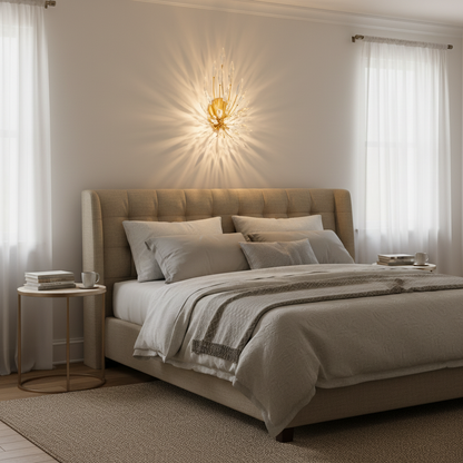 Lily Starburst Crystal Sputnik Wall Sconce - bedroom Scene