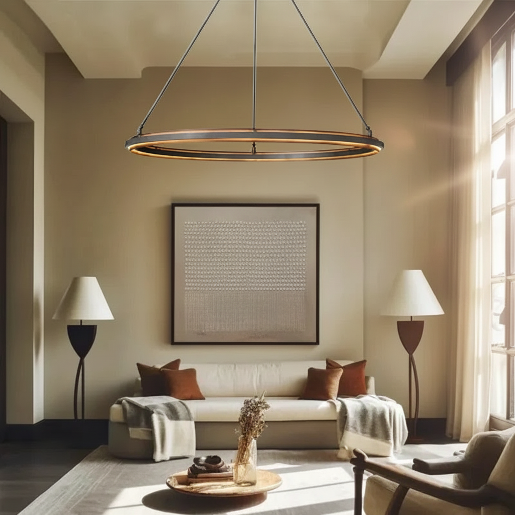 Radiant Vintage Round Chandelier 36"/48"/60" - living room Scene