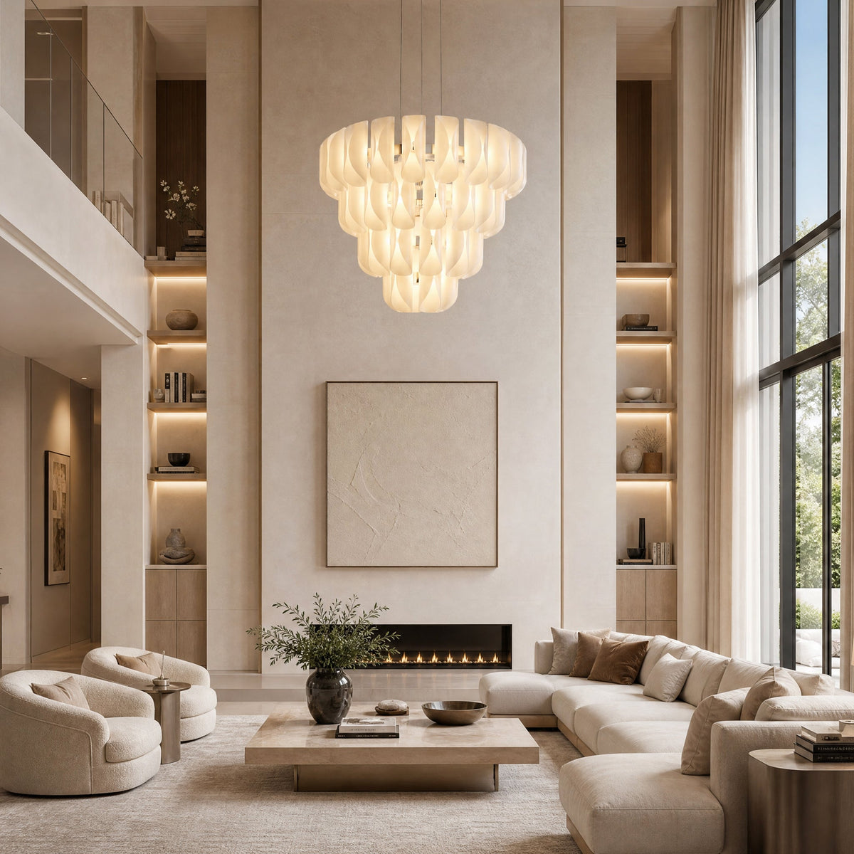 Ilyia Modern Tiered Glass Chandelier