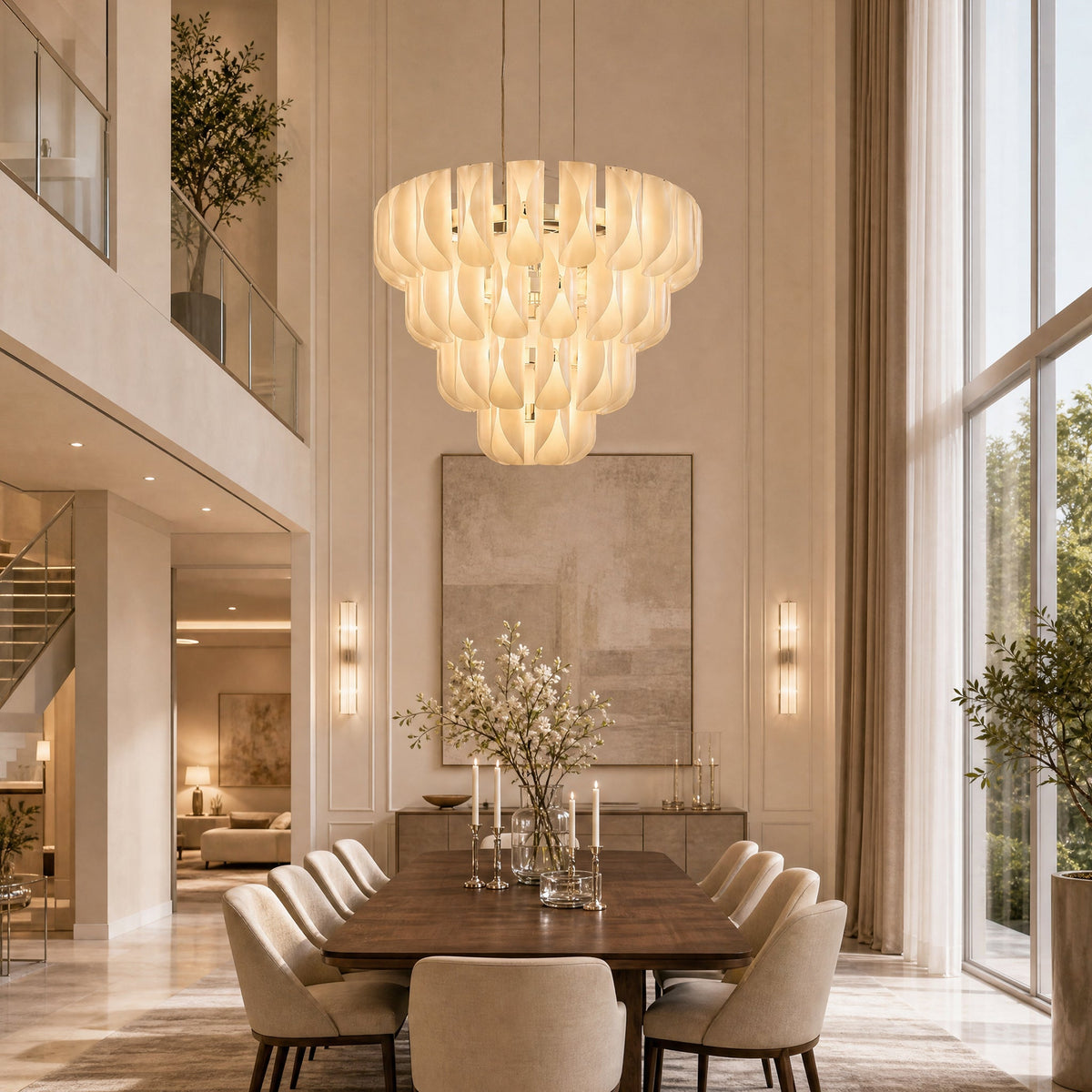 Ilyia Modern Tiered Glass Chandelier