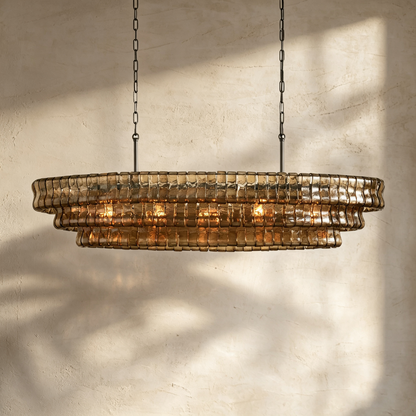 Glacien Oval Chandelier 54"W/65"W