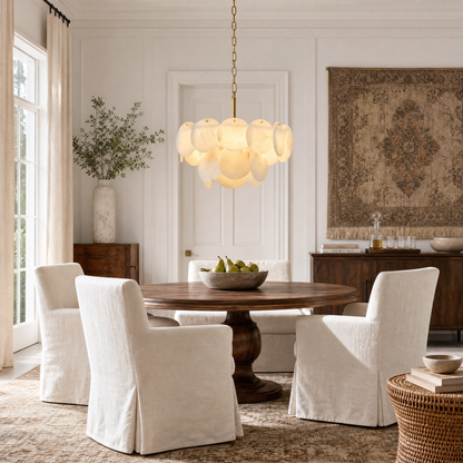 18" Round Alabaster Chandelier
