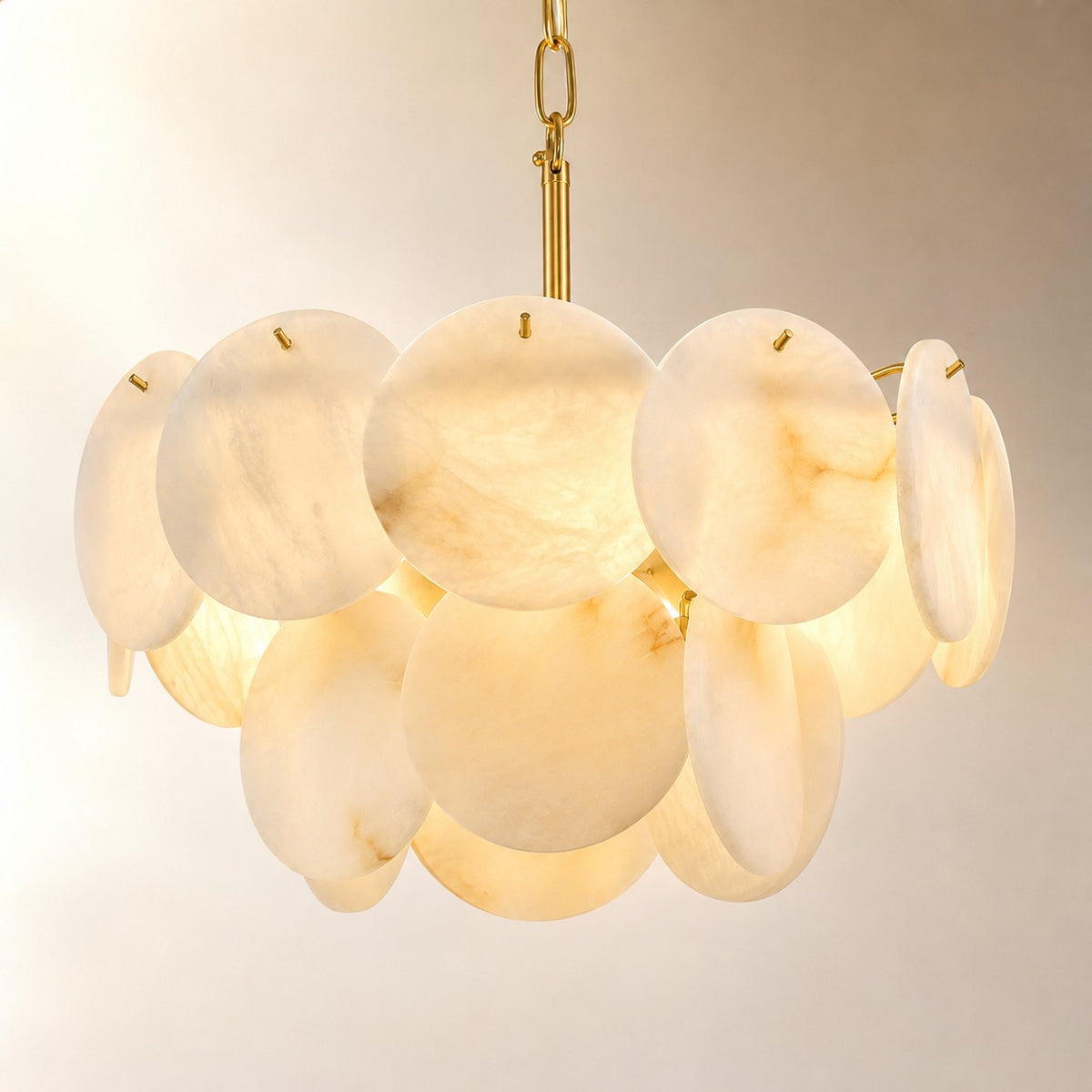 18" Round Alabaster Chandelier