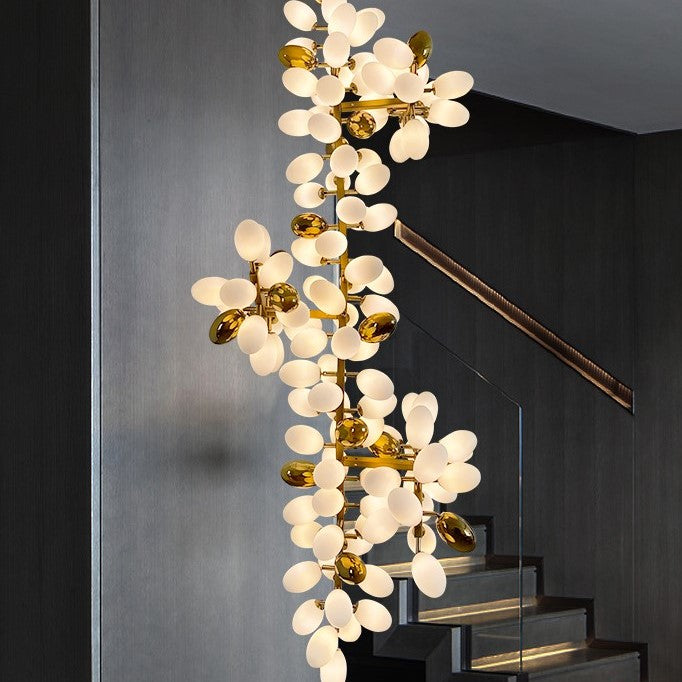 Modern Unique Style Extra Large White Grape Branch Chandelier