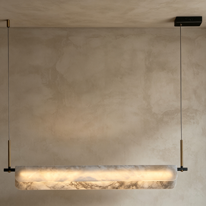 Nicholas Modern Alabaster Linear Art Chandelier Light