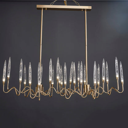 Brass Glass chandelier Ceiling light