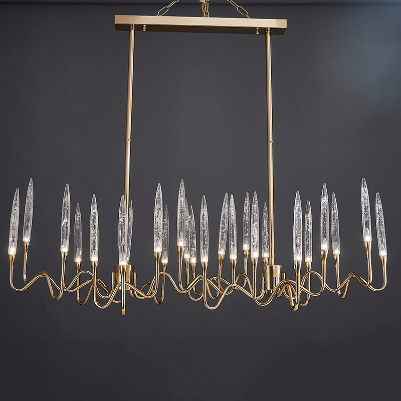 Brass Glass chandelier Ceiling light