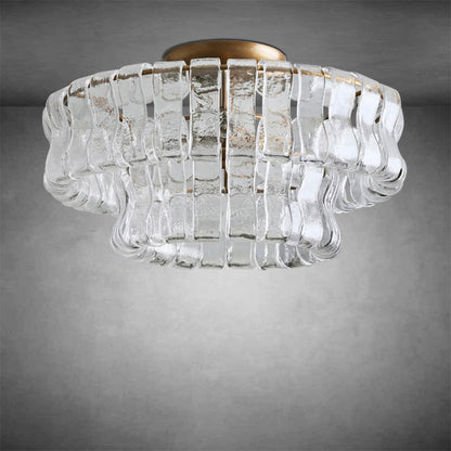 Denise Ghiaccio Glass Flush Mount Chandelier
