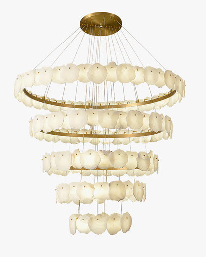 JC Tiered Circular Alabaster Chandelier
