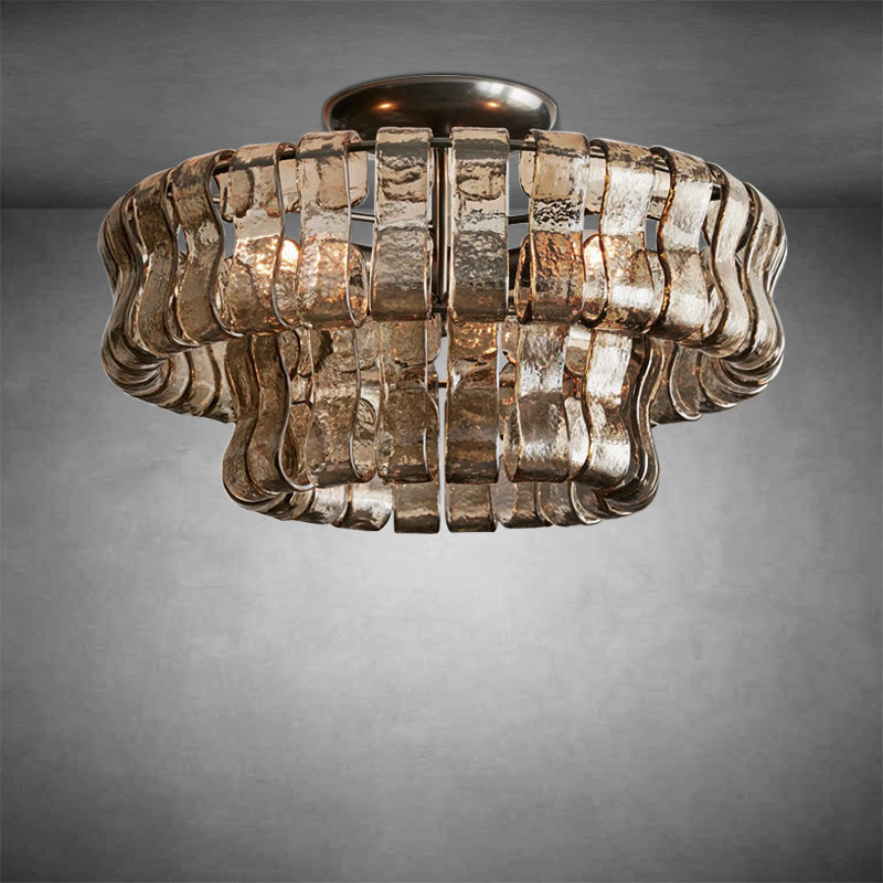 Denise Ghiaccio Glass Flush Mount Chandelier