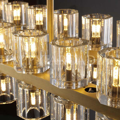 Auraline Crystal Rectangular Chandelier 54"
