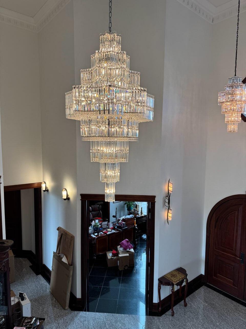 Celestia Multi-Tier Crystal Chandelier | Luxury Foyer & Staircase Lighting 23H