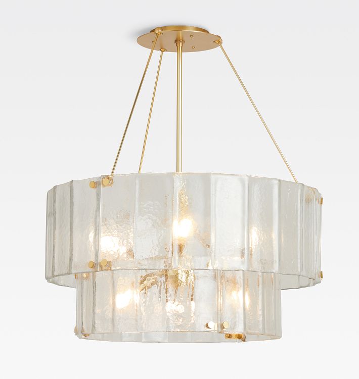 Willamette Glass Round Chandelier 2-Tier 32''