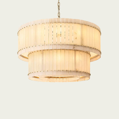 Marcus Alabaster Round Tiered Chandelier