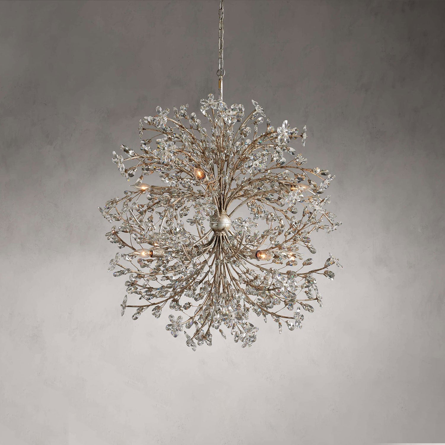 Fiore Crystal Flowers Creative Round Chandelier 8-Light