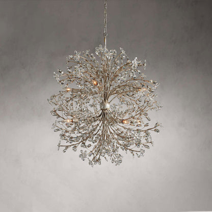 Fiore Crystal Flowers Creative Round Chandelier 8-Light