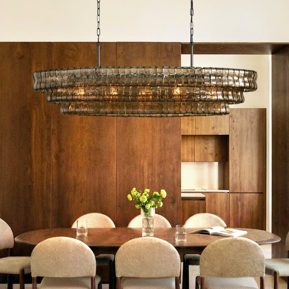 Glacien Oval Chandelier 54"W/65"W