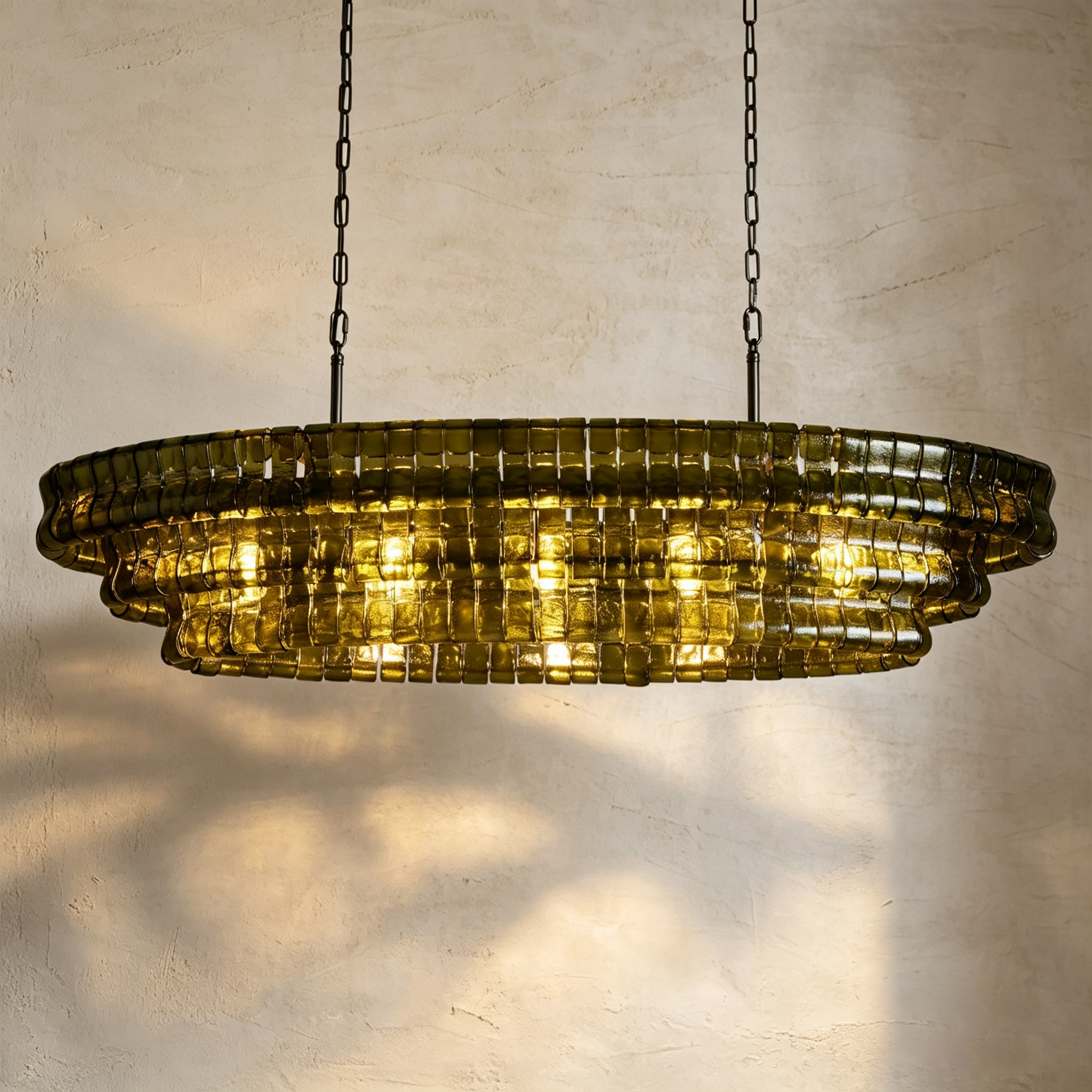 Glacien Oval Chandelier 54"W/65"W